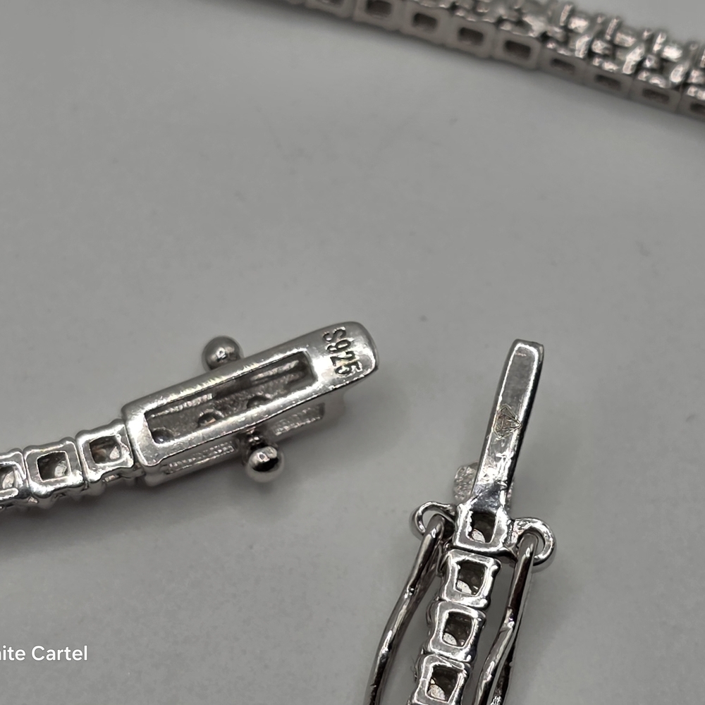 2.5mm 20 Inch Genuine Moissanite Tennis Chain - Picture 6 of 16